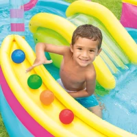 Centro de Juegos Hinchable 2 en 1 con Tobogán, 191x295x109 Cm, Multicolor(m-6)