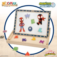 Pizarra Magnética Infantil 2 en 1 de Madera, 30,5x3,5x23 Cm, Rojo(m-2)