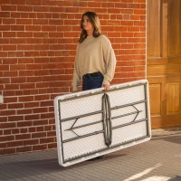 Mesa Plegable Lifetime Patas Abatibles, 152x76x74 Cm, Blanco(m-7)