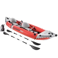 Kayak Hinchable INTEX K2 Excursion Pro, 2 Plazas Vinilo 3 Capas 0,75 Mm, 384x94x46 Cm, Naranja(m-1)