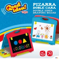 Pizarra Infantil Doble Cara 3 en 1 Plegable, 34x6,5x33,5 Cm, Multicolor(m-2)