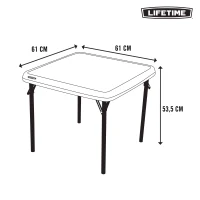 Mesa Plegable Infantil Lifetime Cuadrada, 61x61x53,5 Cm, Crema(m-8)