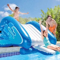 Tobogán Hinchable Acuático INTEX con 2 Pulverizadores, 333x206x117 Cm, Azul(m-2)