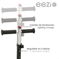 Patinete 3 Ruedas con Luces Personalizables, Manillar Regulable, 29x60,5x66,5-76,5 Cm, Blanco(m-6)