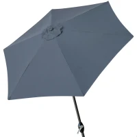 Parasol Hexagonal Mástil Aluminio 38 Mm Ø 300 Cm, Tela Poliéster 150 Gr/m2, Antracita(m-1)