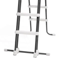 Escalera de Seguridad para Piscina Elevada, 172x124x122 Cm, Gris(m-7)