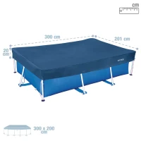 Cobertor Piscina Rectangular Intex 0,18 Mm, 300x200 Cm, Azul Marino(m-4)