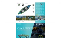 Kayak Hinchable Challenger K2 2 Plazas I-Beam y Suelo Hinchable, 351x76x38 Cm, Verde, Negro y Azul(m-9)