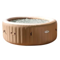 Spa Hinchable INTEX PureSpa Bubble Massage 4 Plazas, Ø216x71 Cm, Crema(m-1)