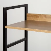 Estantería Madera y Acero 4 Estantes, 60x28x126 Cm, Negro(m-3)