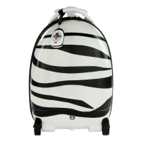Maleta Teledirigida Infantil Diseño Cebra, 31x25x42 Cm, Blanco y Negro(m-1)