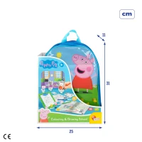 Mochila Infantil Peppa Pig Set Creativo con Pizarras y Figuras, 25x11x31 Cm, Azul(m-8)