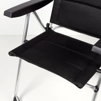 Silla Plegable Acolchada Respaldo Alto Multiposición Aktive, 49x67x123 Cm, Negro(m-6)