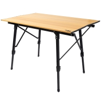 Mesa Plegable Glamping Altura Ajustable, 90x57x45-70 Cm, Tierra