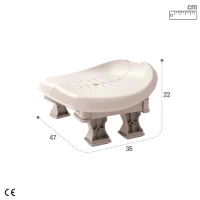 Asiento Spa Regulable en 2 Alturas y Antideslizante, 47x36x22 Cm, Crema(m-4)