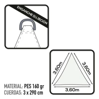 Toldo Vela Triangular Aktive Poliéster 160 G/m², 360x360x360 Cm, Blanco(m-3)
