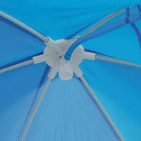 Piscina Desmontable Hexagonal 700 L con Toldo UPF 50+ y Estructura Metálica, 183x183x38 Cm, Azul(m-3)