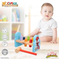 Juguete Martillo Spidey de Madera Sostenible, 23,5x11,5x15 Cm, Multicolor(m-4)