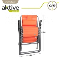 Silla Tumbona Gravedad Cero Plegable con Cojín, 160x52x76 Cm, Naranja(m-8)