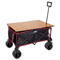Carro Playa Aktive Plegable 2 en 1 con Mesa Desmontable, 35x27x75,5 Cm, Azul(m-1)