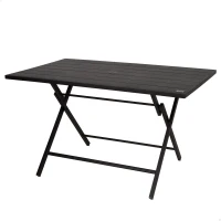 Mesa Plegable de Jardín de Acero Resistente 120x75x70 Cm, Negro(m-1)