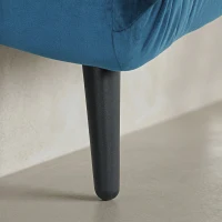 HOMCOM Poltrona Letto Pieghevole Trasformabile con Schienale Regolabile, Blu(m-9)