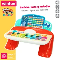 Piano Táctil Bebé Winfun con Luz, Sonidos y 8 Teclas, 27x18x16 Cm, Multicolor(m-2)
