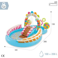 Centro de Juegos Hinchable Intex, 2 Piscinas y Tobogán, 295x191x130 Cm, Multicolor(m-4)