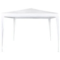 Cenador Desmontable con Estructura de Acero, 300x300x250 Cm, Blanco(m-1)