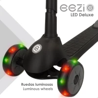 Patinete 3 Ruedas Infantil Plegable con Ruedas Luminosas, 30x61,5x64-78 Cm, Negro(m-4)
