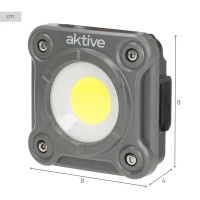 Foco LED Portátil 1000 Lúmenes 3 Posiciones IP44, 12x6x21 Cm, Negro(m-4)