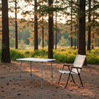 Mesa Plegable Camping Altura Regulable, 80x60x50/69 Cm, Malva(m-6)