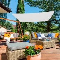 Toldo Vela Rectangular Poliéster 160 G/m² UV50, 300x400x0 Cm, Blanco(m-2)