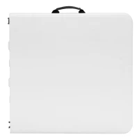 Mesa Plegable Regulable 4 Alturas, 122x61x56-91 Cm, Blanco(m-2)