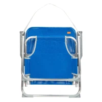 Silla Playa Baja Plegable Aktive Beach Respaldo Fijo, Aluminio y Textileno, 44x40x72 Cm, Azul(m-3)