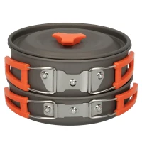 Set Cocina Camping Aktive Aluminio 8 Piezas Apilable, 16,7x16,7x8,9 Cm, Plateado(m-3)