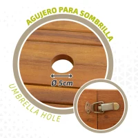 Mesa de Jardín Extensible Acacia 150/175/200x100x74 Cm, Madera Natural(m-4)