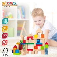 Bloques de Construcción de Madera 50 Piezas, 20x20x16,5 Cm, Multicolor(m-3)
