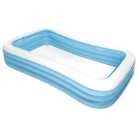 Piscina Hinchable Rectangular Intex 3 Cámaras, 305x183x56 Cm, Azul Turquesa(m-1)