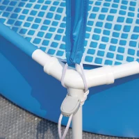 Piscina Desmontable Hexagonal 700 L con Toldo UPF 50+ y Estructura Metálica, 183x183x38 Cm, Azul(m-5)