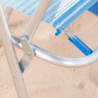 Silla de Playa Alta Plegable Soporta 110 Kg, 53x6x68 Cm, Azul a Rayas(m-6)