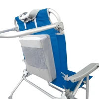 Silla de Playa Mochila XL Plegable 55x66x86 Cm, Azul(m-6)