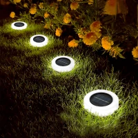 Pack 4 Focos Solares LED Baliza Removible, 10,5x10,5x11 Cm, Negro y Blanco(m-2)