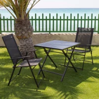 Pack 2 Sillas Plegables Estrechas con Reposabrazos, 47x64x95 Cm, Negro(m-3)