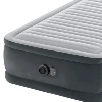 Colchón Hinchable Individual Dura-Beam Deluxe con Hinchador Eléctrico, 99x191x46 Cm, Gris(m-6)