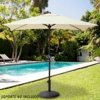 Parasol Balcón Rectangular con Mástil de Aluminio y Manivela, 200x120x240 Cm, Crema(m-2)
