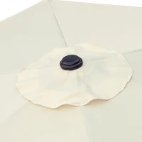 Parasol Hexagonal con Manivela y Techo Ventilado, 300x300x245 Cm, Crema(m-3)