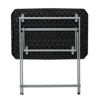 Mesa Auxiliar Plegable Rectangular, 75x50,5x66 Cm, Negra(m-2)