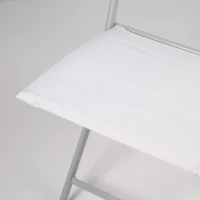 Silla Plegable Jardín Textileno Reforzado, 46x55x81 Cm, Blanco(m-3)