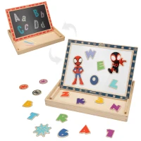 Pizarra Magnética Infantil 2 en 1 de Madera, 30,5x3,5x23 Cm, Rojo(m-1)